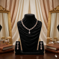CZ Marquise Link Teardrop Pendant Necklace & Earrings Set
