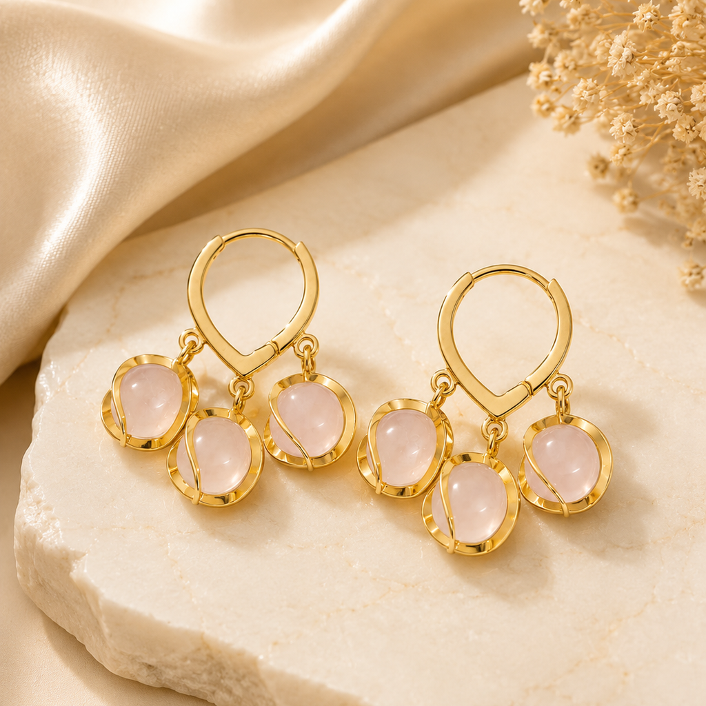 Crystal Charm Hoop Earrings for Women | Korean Trendy Earrings